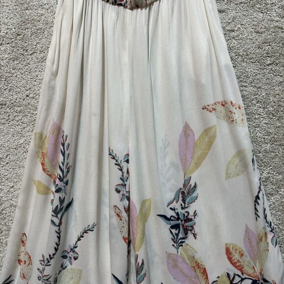 Free People Jumpsuit Island Time Floral Womens Small Cream One Shoulder Wide Leg - Picture 10 of 15